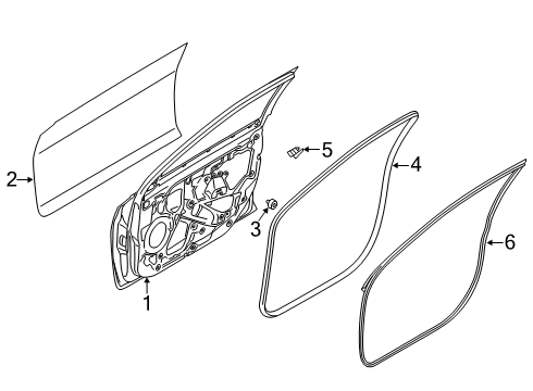 2019 Hyundai Veloster N Front Door Weatherstrip-Front Door Body Side LH Diagram for 82110-J3000