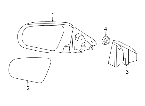 2010 Chrysler Sebring Outside Mirrors Outside Rear View Mirror Diagram for 4389948AA
