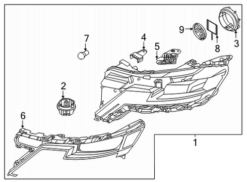 2022 Kia Carnival Headlamp Components Lamp Assembly-Head, LH Diagram for 92101R0020