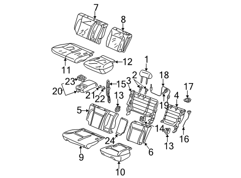2004 Honda CR-V Rear Seat Components Pad, L. RR. Seat Cushion Diagram for 82532-S9A-J01