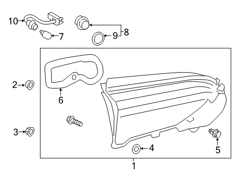 2021 Toyota RAV4 Bulbs Back Up Lamp Diagram for 81591-42121