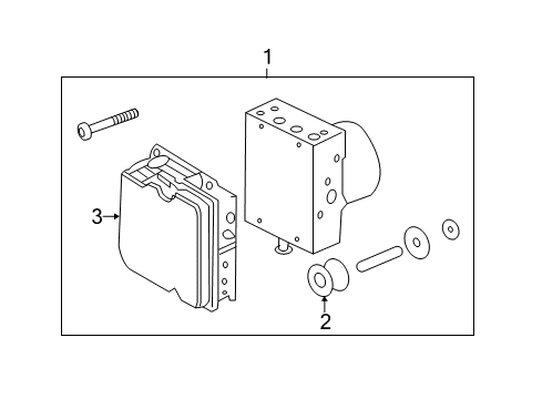 2017 Chevrolet SS Anti-Lock Brakes ABS Control Unit Insulator Diagram for 92171068