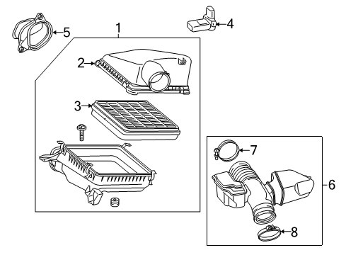 2015 Lexus LX570 Filters Hose Assy, Air Cleaner Diagram for 17880-38040