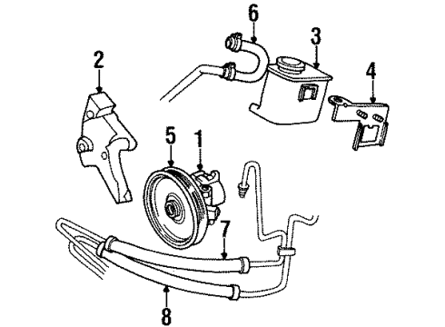2002 Chrysler Prowler P/S Pump & Hoses, Steering Gear & Linkage Steering Power Steering Pump Diagram for 4865500AB
