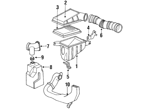 1985 Honda Civic Filters Duct, Air Cleaner Diagram for 68581-SB2-710