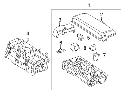 2015 Chevrolet Impala Fuse & Relay Block Asm-Front Compartment Fuse Diagram for 23484564