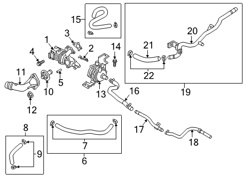 2016 Hyundai Sonata Water Pump Hose-Electronic Water Pump Outlet Diagram for 36923-3D600