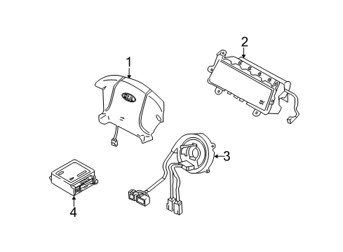 2002 Kia Rio Air Bag Components Src Assembly Diagram for 0K30C66126