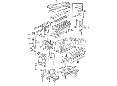 2000 BMW Z3 Engine Parts, Mounts, Cylinder Head & Valves, Camshaft & Timing, Variable Valve Timing, Oil Pan, Oil Pump, Adapter Housing, Crankshaft & Bearings, Pistons, Rings & Bearings Suction Pipe Diagram for 11411730465