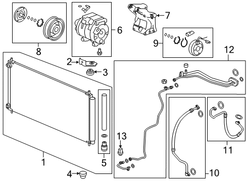 2018 Acura TLX Switches & Sensors Condenser Assembly Diagram for 80110-TZ3-A01