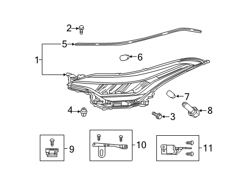 2021 Toyota C-HR Bulbs Headlamp Assembly Diagram for 81070-10A70