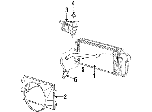 2000 Lincoln Navigator Radiator & Components Lower Hose Diagram for YL7Z-8286-A