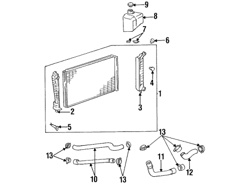 1995 Ford Windstar Radiator & Components Upper Hose Diagram for F58Z-8260-B