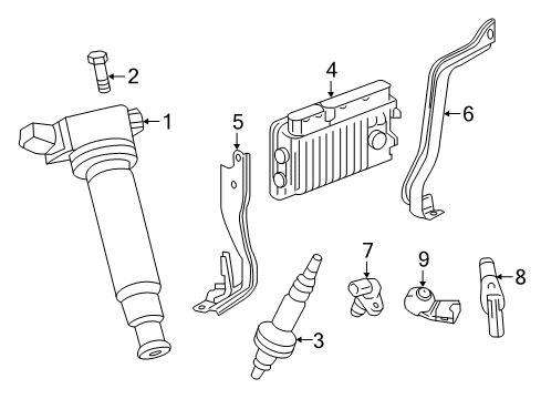 2014 Toyota Highlander Powertrain Control ECM Front Bracket Diagram for 89667-0E060