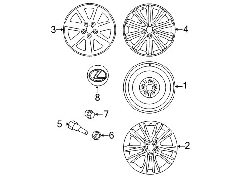 2009 Lexus ES350 Wheels, Covers & Trim Wheel, Disc Chrome P Diagram for 4261A-33010