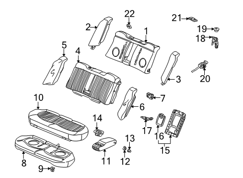 1998 Honda Accord Rear Seat Components Pad & Frame, Rear Seat-Back Diagram for 82122-S84-A01