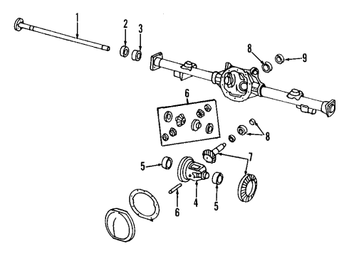 1989 Chevrolet Camaro Rear Axle, Differential, Propeller Shaft Differential Case Diagram for 10046381