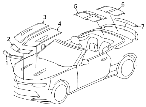2018 Chevrolet Camaro Stripe Tape Stripe Tape Diagram for 84094442