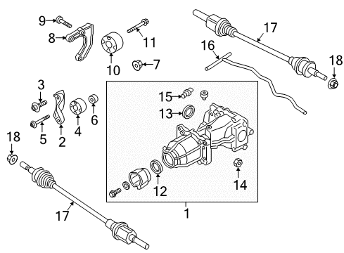 2018 Lincoln Continental Axle Components - Rear Differential Assembly Diagram for GD9Z-4000-B