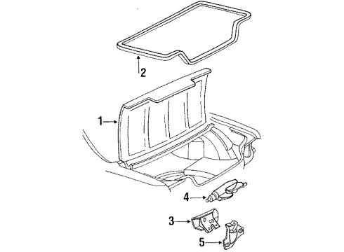 1994 Pontiac Grand Prix Trunk Lid Hinge Asm-Rear Compartment Lid Diagram for 10179826