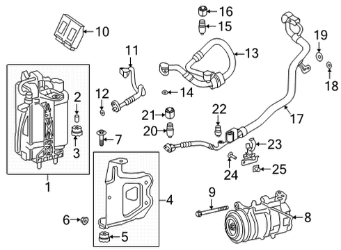 2020 BMW 840i xDrive Gran Coupe A/C Condenser, Compressor & Lines RP A/C COMPRESSOR WITH MAGNE Diagram for 64529890655