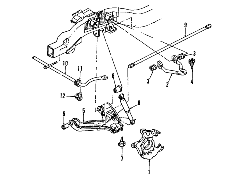1998 GMC C2500 Suburban Front Suspension Components, Lower Control Arm, Upper Control Arm, Stabilizer Bar Front Wheel Bearing Diagram for 15991990