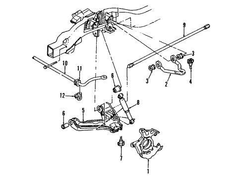 1999 GMC K3500 Front Suspension Components, Lower Control Arm, Upper Control Arm, Stabilizer Bar Absorber Kit, Rear Shock Diagram for 12474719