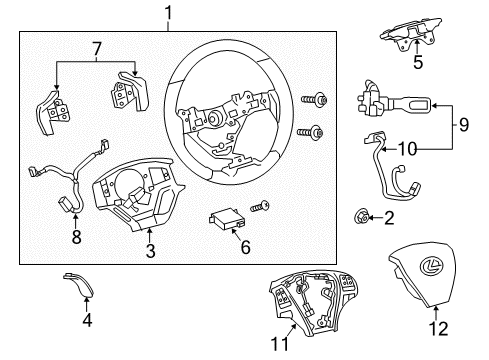 2015 Lexus LS460 Steering Column & Wheel, Steering Gear & Linkage Switch Assembly, Steering Diagram for 84250-50080-E0