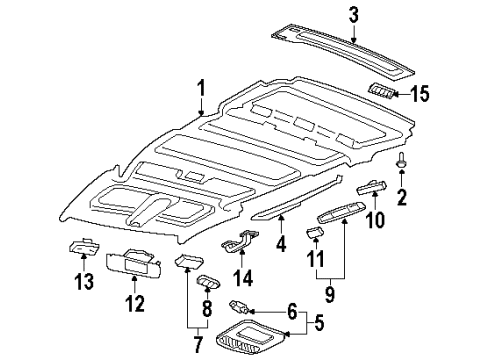 1997 Oldsmobile Silhouette Interior Trim - Roof Lamp Asm-Reading Y Diagram for 10271236