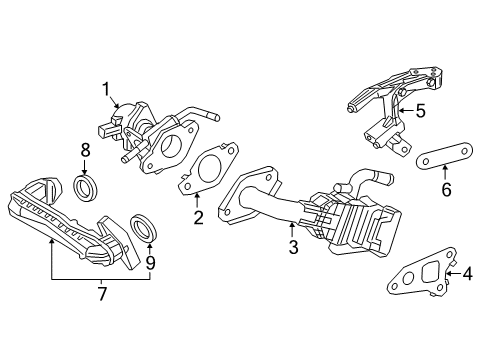 2018 Toyota Camry EGR System EGR Valve Diagram for 25620-25020