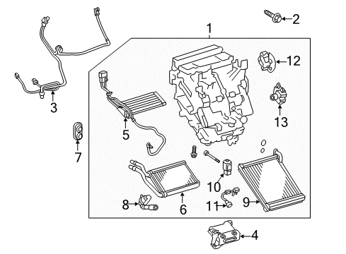 2019 Toyota Prius C Automatic Temperature Controls Evaporator Core Diagram for 88501-52120