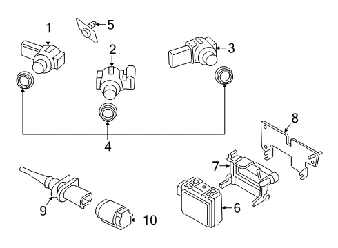 2021 BMW Z4 Automatic Temperature Controls ULTRASONIC SENSOR, GLACIER S Diagram for 66209472200