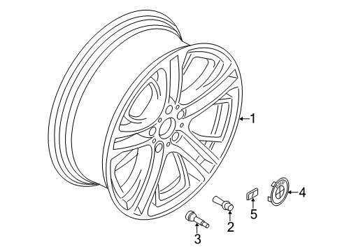 2014 BMW X3 Wheels, Covers & Trim Light Alloy Disc Wheel Reflexsilber Diagram for 36116787579
