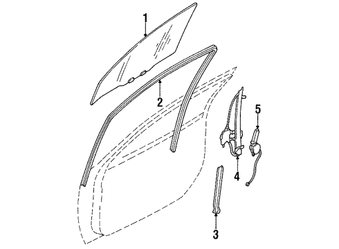 1996 Nissan Maxima Rear Door SASH Assembly-Front Dr, Rear RH Diagram for 80216-40U00