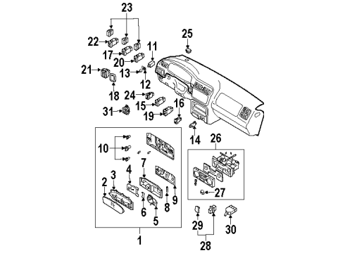 1999 Isuzu Rodeo Anti-Theft Components Switch, Remote Control Diagram for 8-97125-271-1