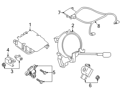 2018 Nissan Rogue Sport Air Bag Components Bracket Diagram for 985Q2-4BA0A