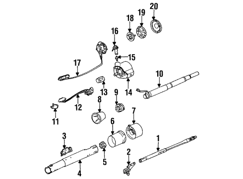 1986 Oldsmobile Cutlass Ciera Steering Column Headlamp Dimmer Switch Diagram for 7842716