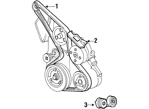 1995 Chevrolet Monte Carlo Belts & Pulleys Belt-Water Pump & A/C Compressor & Generator & P/S Pump Diagram for 24505203