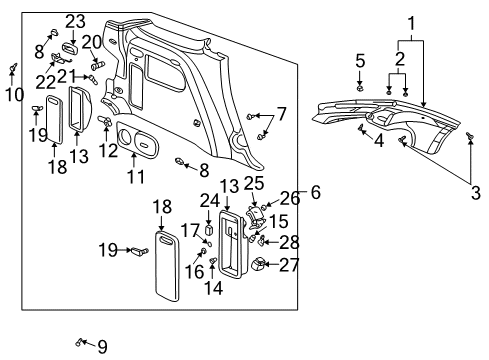 2003 Pontiac Aztek Interior Trim - Quarter Panels Valve Asm, Auto Level Control Solenoid Diagram for 88955405