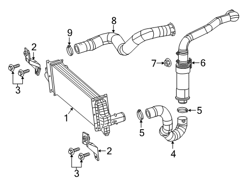 2014 Ram 1500 Intercooler Cooler-Charge Air Diagram for 52014947AC