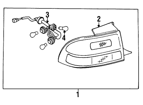 1993 Lexus GS300 Bulbs Lens, Rear Combination Lamp, LH Diagram for 81561-30670