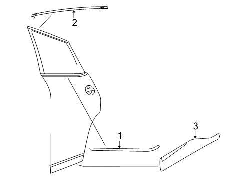 2016 Nissan Murano Exterior Trim - Rear Door Moulding-Rear Door Outside, LH Diagram for 82821-5BC0C