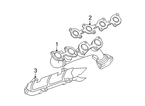 2001 Toyota Tundra Exhaust Manifold INSULATOR, Exhaust Manifold Heat Diagram for 17168-50100