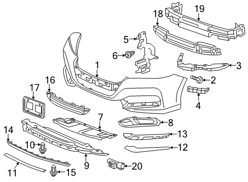 2014 Honda Accord Automatic Temperature Controls Base, Front License Plate Diagram for 71145-T3V-A00
