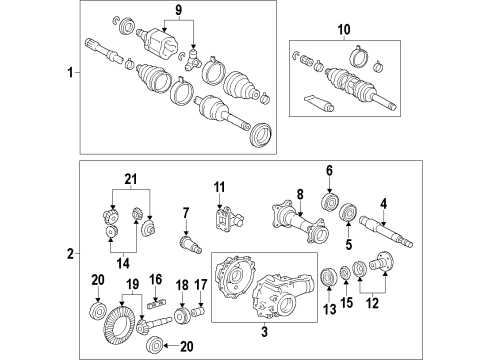 2010 Toyota 4Runner Front Axle, Axle Shafts & Joints, Differential, Drive Axles, Propeller Shaft Boot Kit, Front Drive Shaft Diagram for 04437-60090