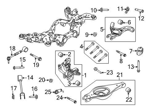 2011 Lincoln MKT Rear Suspension Components, Lower Control Arm, Upper Control Arm, Stabilizer Bar Upper Control Arm Front Bolt Diagram for -W710174-S439