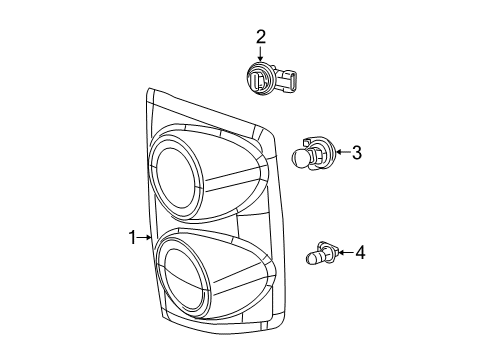 2009 Dodge Ram 2500 Bulbs Lamp-Tail Stop Backup Diagram for 55277303AC