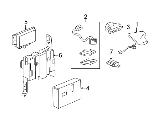2018 Cadillac CT6 Communication System Components Bracket Diagram for 84366103