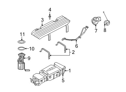 2008 Chrysler Aspen Fuel System Components Fuel Tank Diagram for 68030948AE