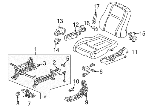 1998 Honda Accord Power Seats Cover, L. Bracket *B95L* (LAPIS) Diagram for 81516-S84-A20ZA